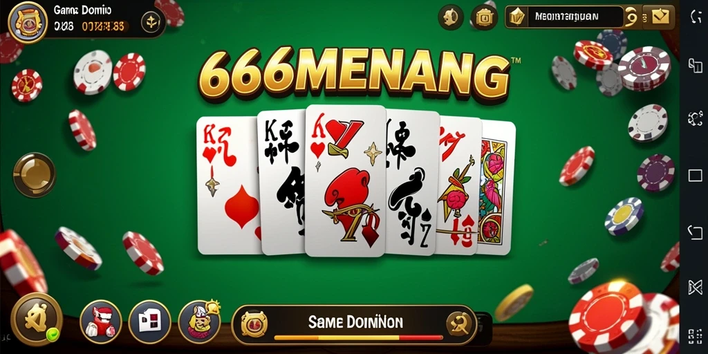 Tampilan gameplay seru dalam permainan Domino 666MENANG.