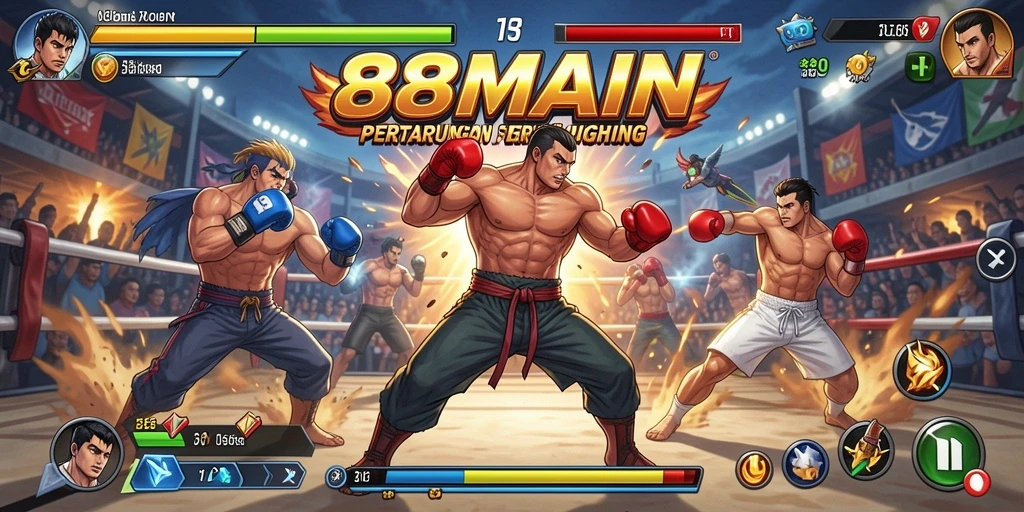 Gameplay mendebarkan di 88MAIN dengan aksi pertarungan yang cepat.