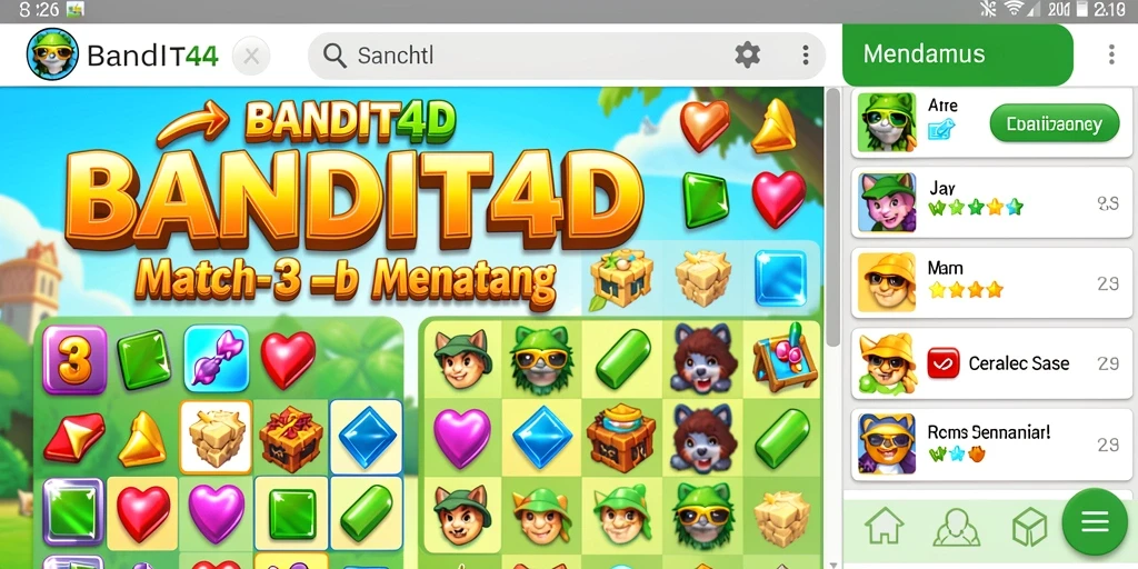 Tampilan gameplay BANDIT4D yang penuh warna dan seru.