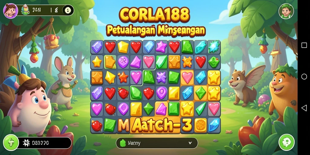 Tampilan gameplay CORLA188 yang penuh warna dan menarik.