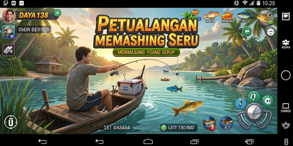 Tampilan gameplay DAYA138 yang menampilkan aksi memancing yang seru.