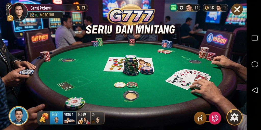 Tangkapan layar menunjukkan gameplay poker yang mendebarkan di GF777.