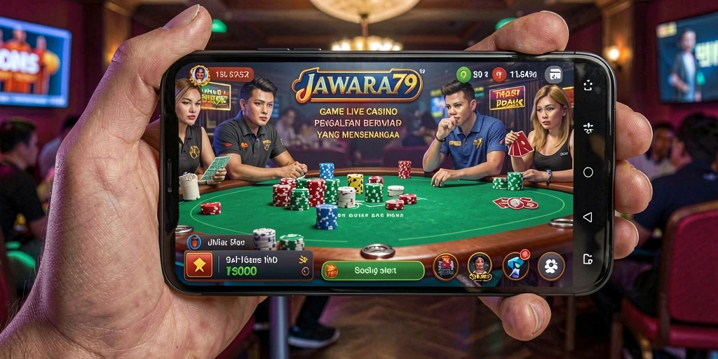 Screenshot utama JAWARA79 yang menunjukkan gameplay Live Casino yang menarik.