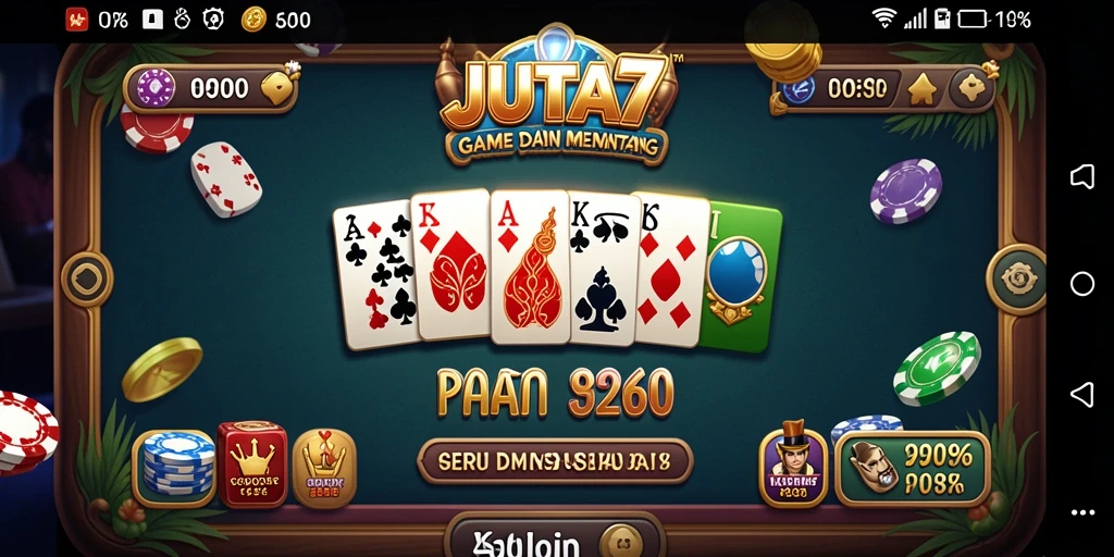 Screenshot gameplay JUTA7 yang menampilkan suasana seru bermain Domino.