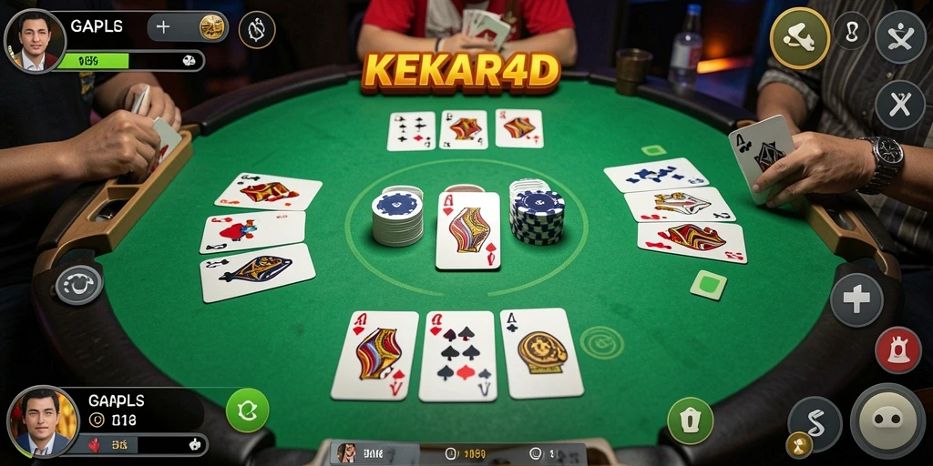 Tampilan gameplay seru dalam permainan Gaple KEKAR4D.