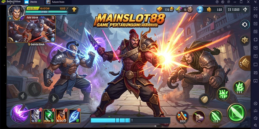 Gambar menunjukkan pertarungan seru dengan aksi karakter di MAINSLOT88.