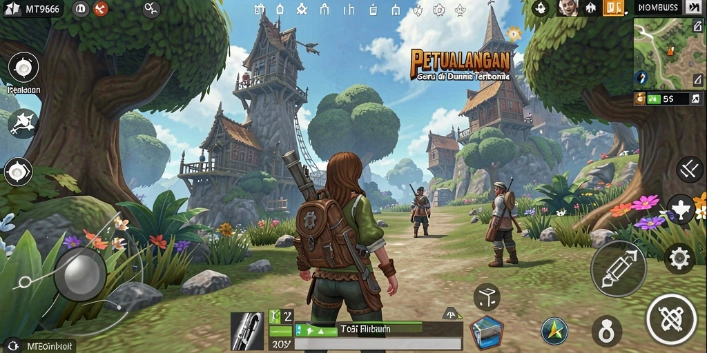 Screenshot gameplay MT966 menampilkan petualangan seru di dunia terbuka.