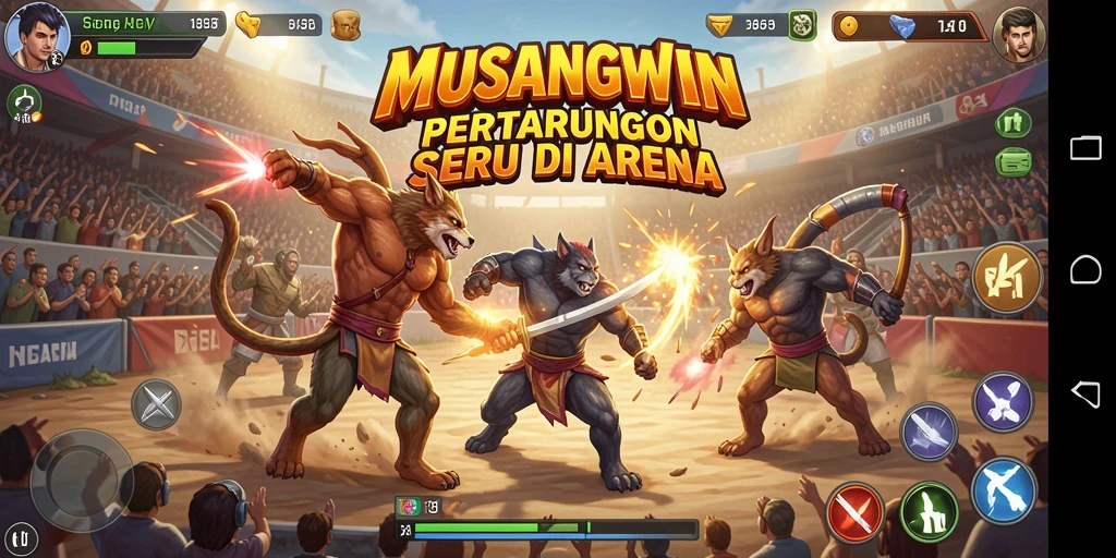 Tampilan gameplay Fighting yang mendebarkan di MUSANGWIN.