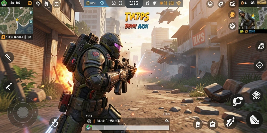 Tampilan aksi seru dalam OLX128 dengan gameplay TPS intens.