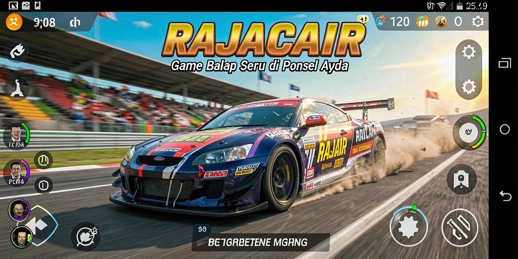 Screenshot RAJACAIR menampilkan aksi balap yang intens.