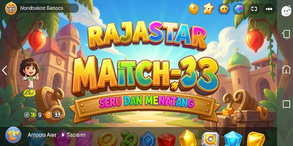 Tangkapan layar gameplay RAJASTAR yang menunjukan aksi seru Match-3.