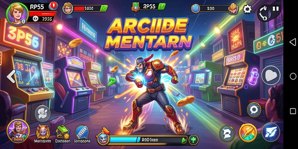 Screenshot utama RP55 menampilkan gameplay yang dinamis dan penuh aksi.