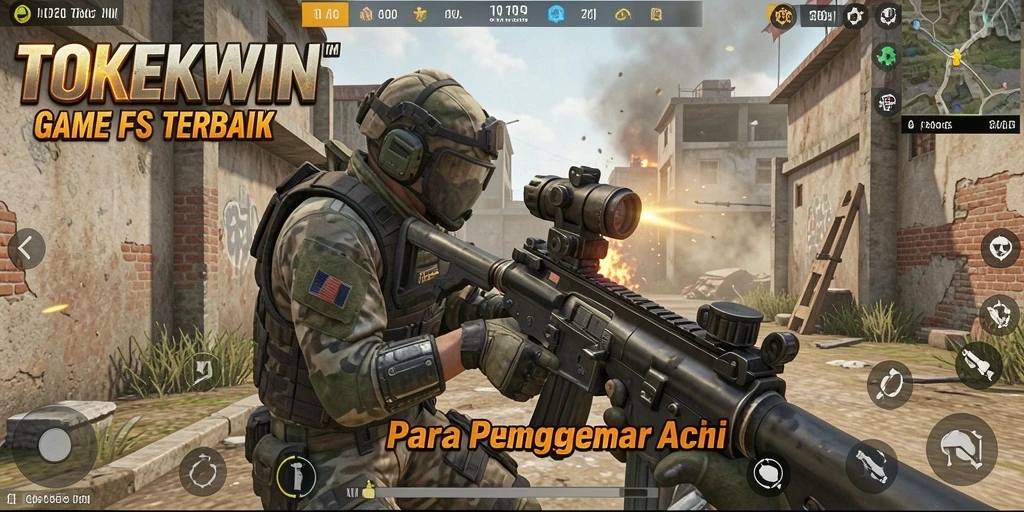 Gambar menunjukkan aksi mendebarkan dalam gameplay TOKEKWIN.
