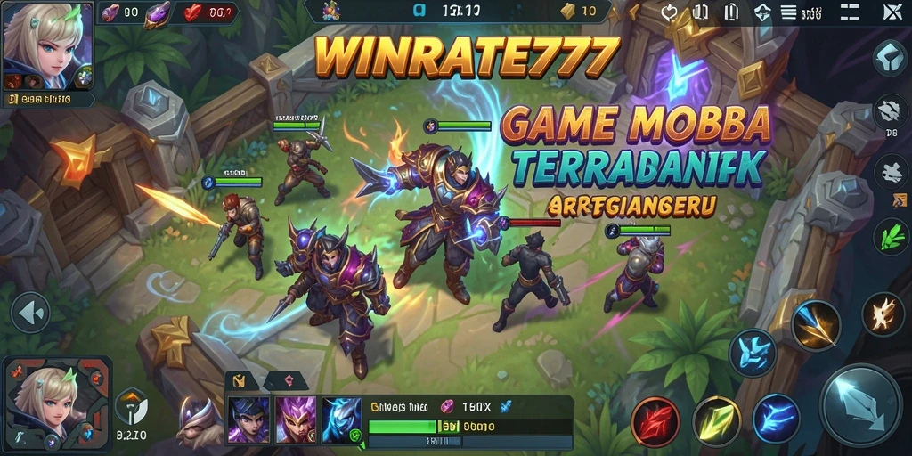 Demo gameplay WINRATE777 yang menunjukkan pertarungan tim yang epik.